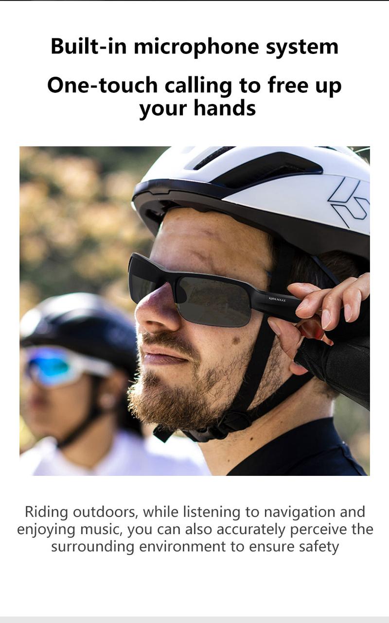 Product Introduction of Black Friday Price Cut: Koolmaax New Smart Glasses Bluetooth Speaker Listen Music, Outdoor Bike Ride Sunglasses for Men Women UV Protection Sport Travel Use 6