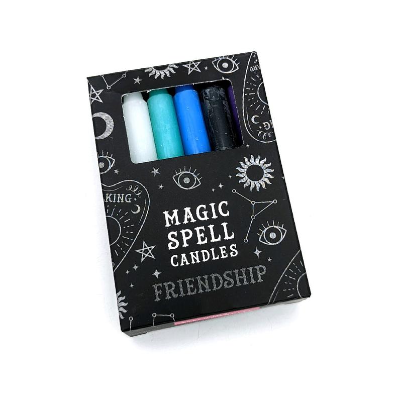 Pentagram, Incense Magic Spell Gift Set - Triple Moon Pentagram Candle Holder, White Sage Incense Cones, Palo Santo Incense Cones, Metal Pentagram Incense Dish, Magic Spell Candles 2