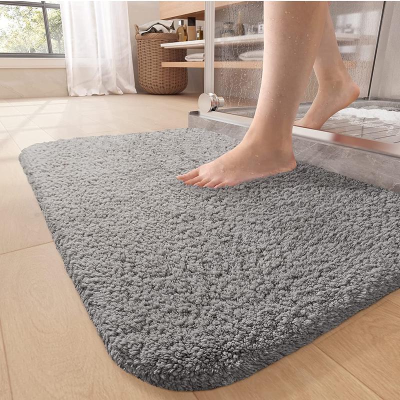 Non Slip Bath Mat Extra Large Shaggy Bathroom Rug Water Absorbent Toilet Mats Fluffy Thick Shower Decor Microfiber 9