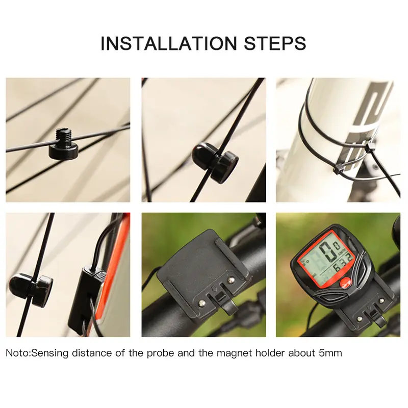Stopwatch LCD Digital Waterproof Bike Computer Cycle Speedometer Wired Timer Odometer Cycling Biking 4