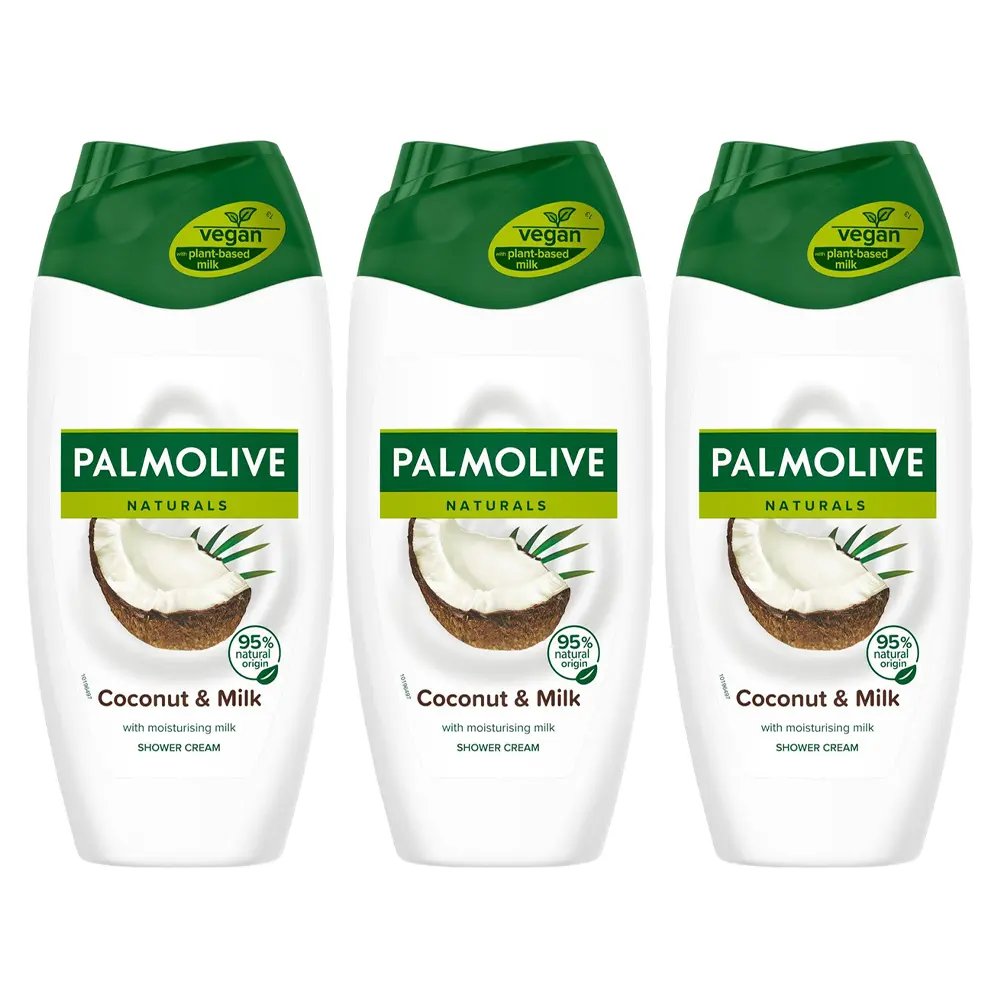 Palmolive Naturals  Coconut and Milk Shower Cream 250ml x 3 Body Care Body Wash