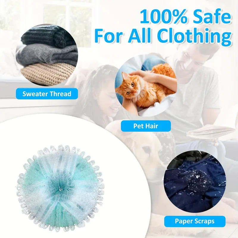 RISELDAJOR   5-Pack Manual Nylon Reusable Pet Hair Remover Balls - Ideal for Cleaning Dog and Cat Fur from Clothing, Bedding, and in the Bathroom 4