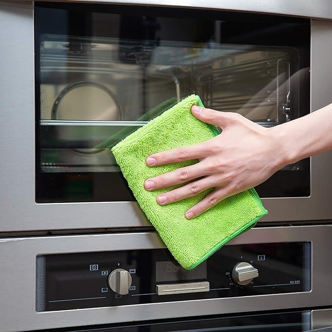 Lifeideas Microfiber Cotton Dishcloth Set, 8/12 PCS for Quick-Drying, Highly Absorbent Cleaning - Reusable Kitchen Essentials (4 Colors, 30×30CM) 8
