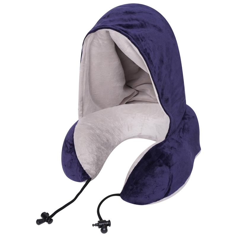 Sam Caan Travel Pillow for Airplane Hooded Neck Pillow Comfortable Memory Foam Lightweight Soft Neck Cushion with Hood for Head and Neck Support for Adults with Carry Bag 3