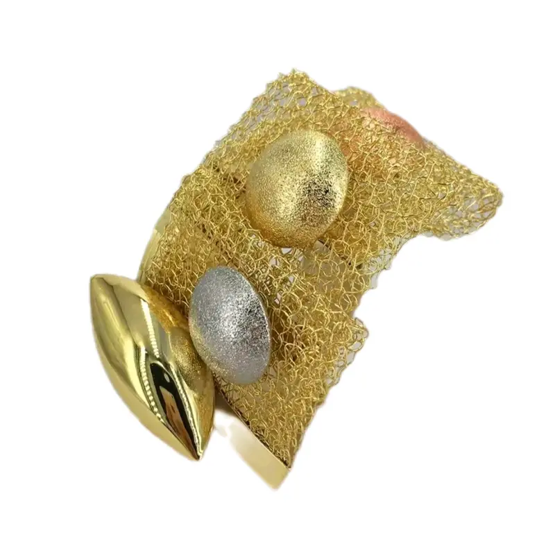 Gold Mesh Metallic Jewellery Set for Women 3
