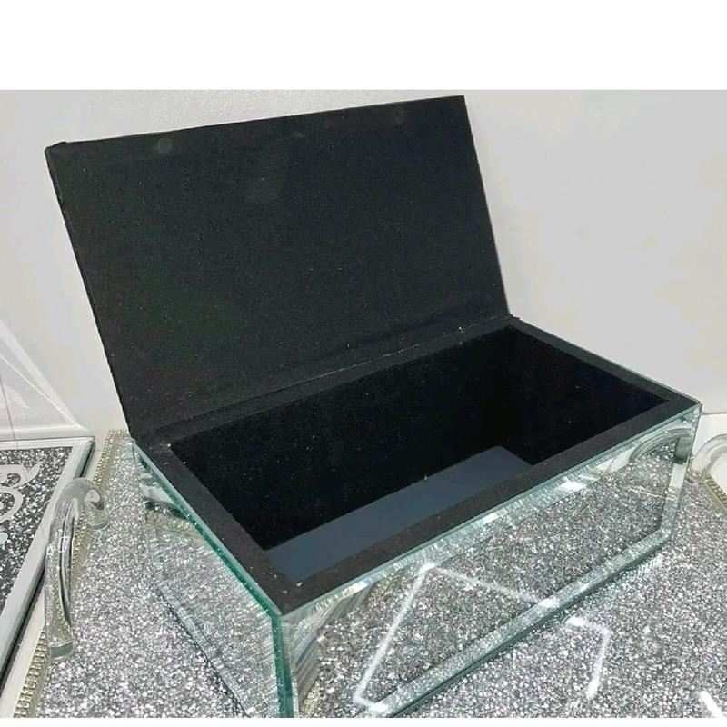 New Silver Crushed Crystal Diamond Tissue Box, Diamante Bling, Living Room UK 3