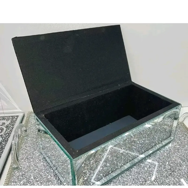 New Silver Crushed Crystal Diamond Tissue Box, Diamante Bling, Living Room UK 3