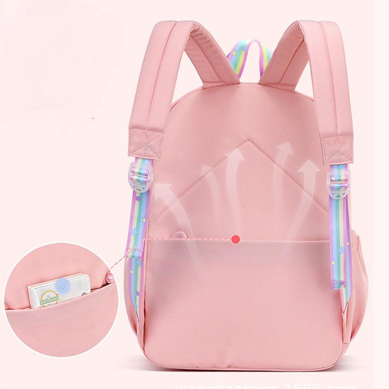 Water Resistant Children School Bags for Girls Primary School Backpack Schoolbag for Kids - Purple+Pink 6