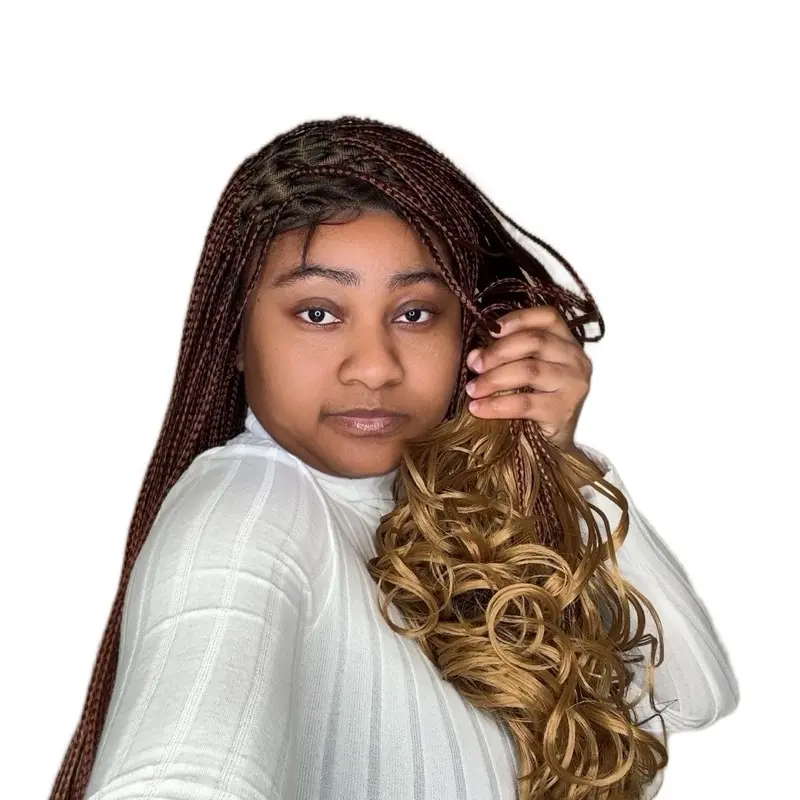 French Spiral Two Toned Braided Hair for Women, 32-36 Inches