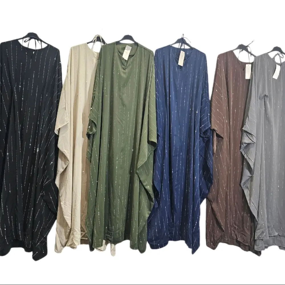 Ladies Diamantee Batwing Inner Belt Kaftan Dress - Perfect for Any Occasion