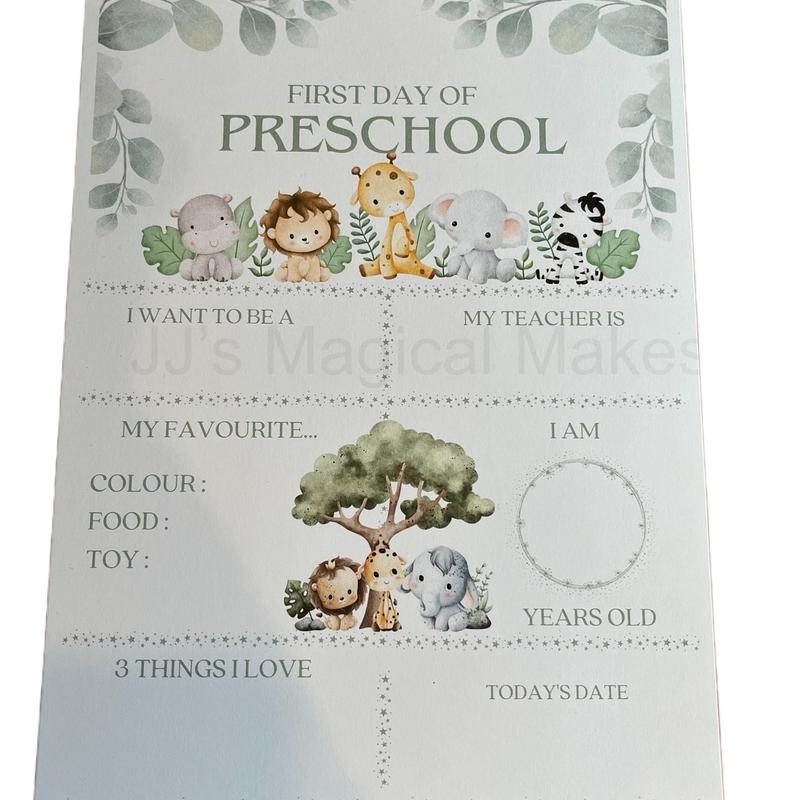 First day of School preschool reception nursery and playgroup memory boards 3