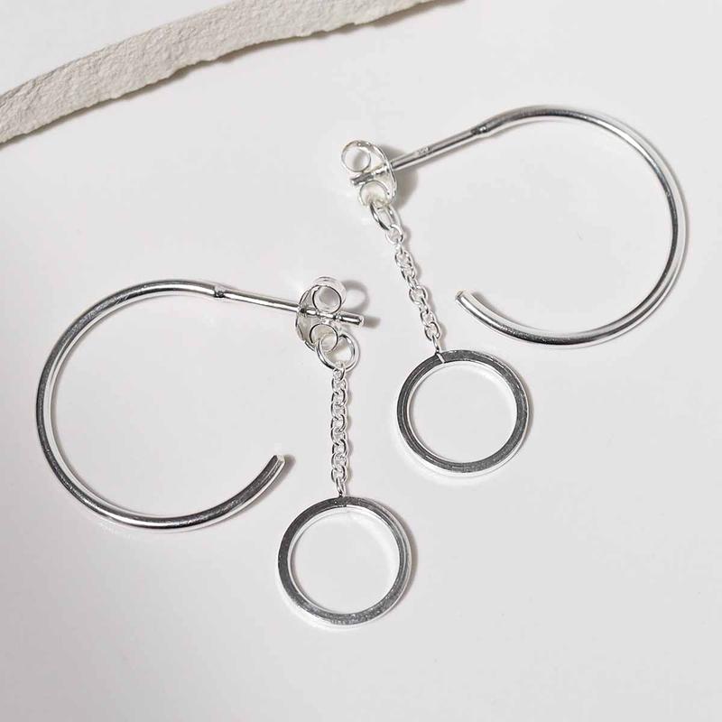Sterling Silver Multi Circle Hoop Earrings 3