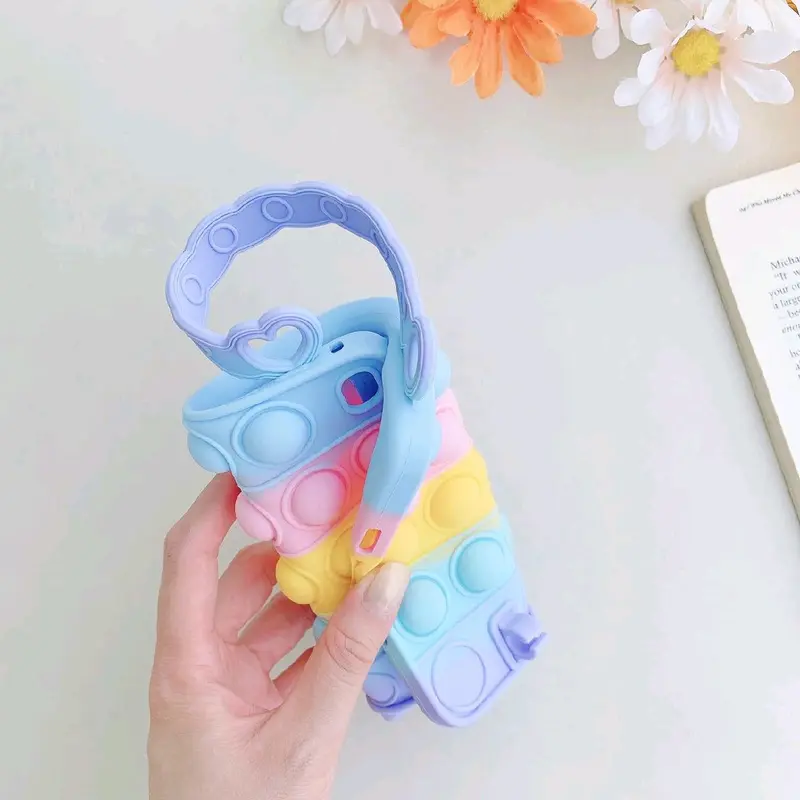 XZC Push Pop Fidget Case for iPad Mini 1 2 3 Kids with Pencil Holder Hand Strap Carrying Strap Kickstand - Computer, Accessories 2