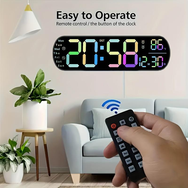 Product Introduction of RAZZAQ MART SHOP Large Digital Wall Clock with Remote Control, Dual Alarm, DST, 10-Level Brightness, LED Night Light, USB Powered, Cordless or Plug-In Use, Ideal for Bedrooms, Living Rooms, or Offices (Batteries Not Included) 11