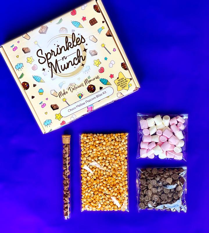 Popcorn Gift Make Your Own Choco Mallow Popcorn Bliss Kit Children's and Teen's Food Activity Gift Box Popcorn Kit 3