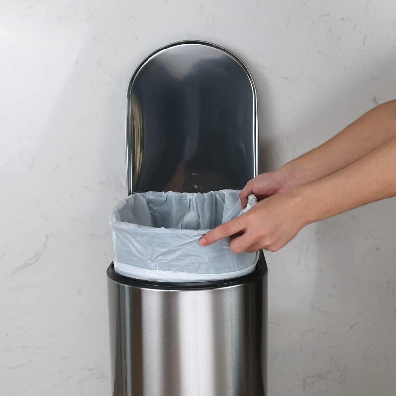 VR7 Stainless Steel Kitchen Recycling and Waste Bin with Lid & Steel Pedal 40L Bathroom Dustbin Removable Inner Basket Rubbish Bin Kitchen - Office - Bedroom - Livingroom Garbage bins for kitchen 3