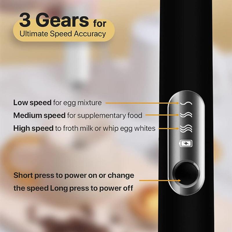 Product Introduction of ⭐[Delivery In 2-3 Days]⭐Rechargeable Electric Milk Coffee Frother Whisk Egg Beater Handheld Frappe Mixer 15