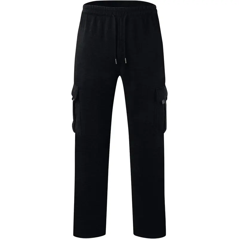 Men's Stylish Plain Flap Pocket Drawstring Waist Wide Leg Pants, Going Out Bottoms Fashion Casual Soft Stretchy Comfort Straight Leg Trousers for Daily Outdoor Wear, Men's Tracksuit for Fitness Travel, Men Cargo Pants, Trousers for Men. 7