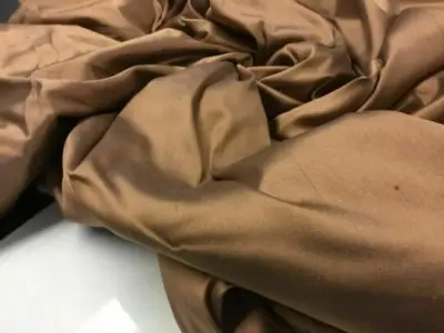 NEW High Class Shot Bronze Stretch Silk Slub Dupion Fabric 2