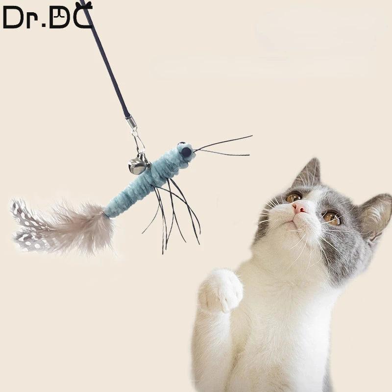 Dr. DC Interactive Cat Toy - Dragonfly Feather Teasing Stick with Wire for Fun Play | Pet Accessories for Cats 3