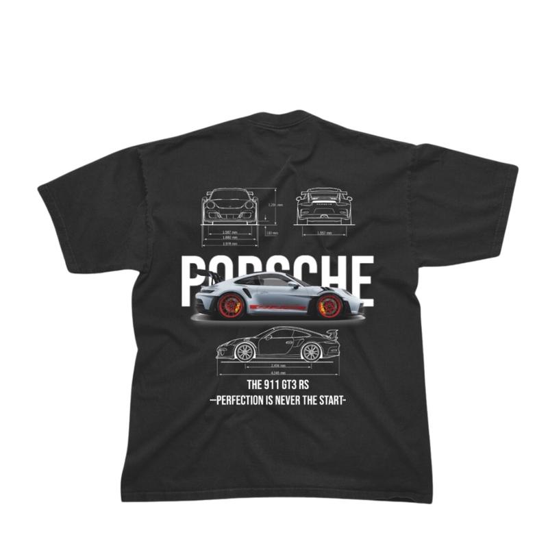 Porsche Inspired Car T Shirt [ BACK PRINT ] - Gt3 Rs Fan Back Print Shirt - 911 Car Racing Shirt - Sports Car T-Shirt For Him - Unisex Premium Cotton Tee tshirt design Casual Menswear 1