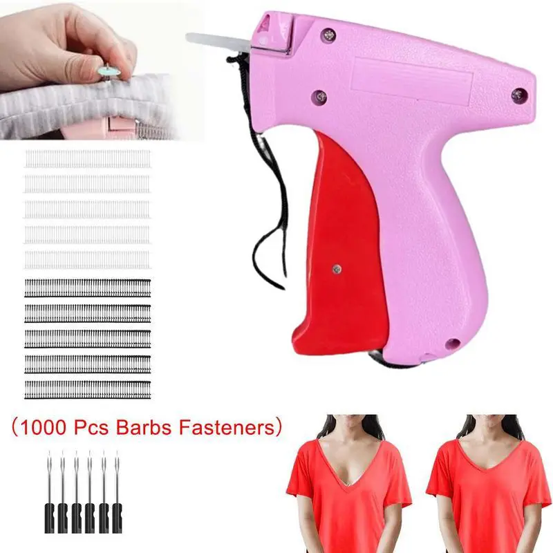 Stitchy Gun ,Stitchy Quick Clothing Fixer, Stitch Gun for Clothes with 6 Needles & 1000 Pcs Barbs Fasteners, At Home Alterations, Wardrobe Assistant, Tagging Stitch Tool, Quilt Tacking, Mini Hemming Gun for Beginners