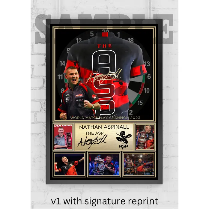 Nathan Aspinall The Asp PDC World Matchplay Champion Darts A3 Memorabilia/Collectable signed