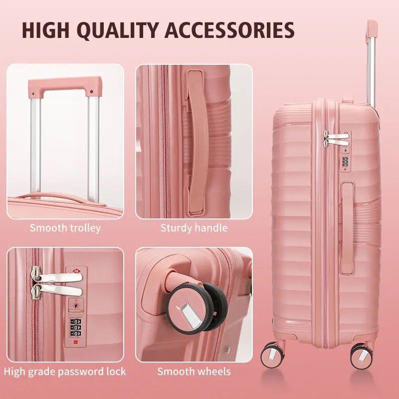 4 colour hard shell unbreakable luggage suitcase travel bag baggage 8 wheels high quality 4