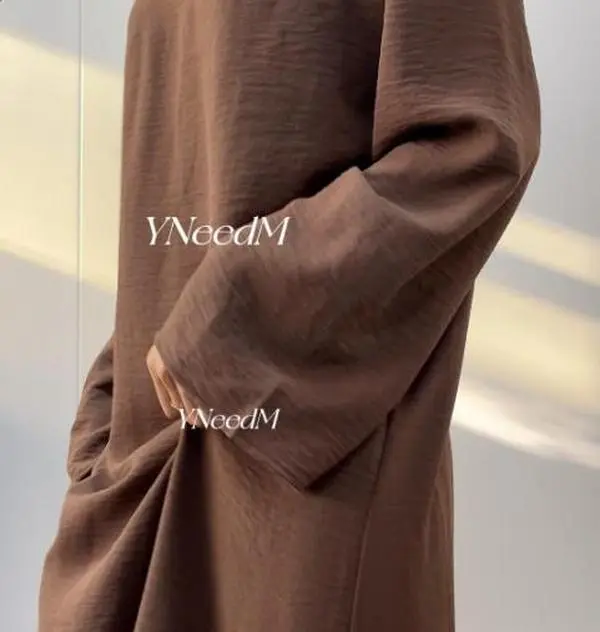 Solid Color Slightly Wrinkled Muslim Slip Inner Abaya MS111#