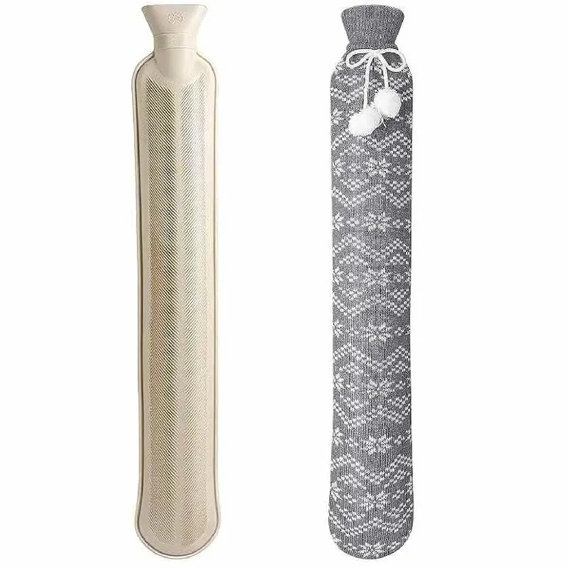 Long Hot Water Bottle with Soft Cover UK, 2L Long Hot Water Bottle for Neck and Shoulder,74 x 14cm Hot Water Bag, Kids Hot Water Bottles Neck Extra Long Hot Water Bottle