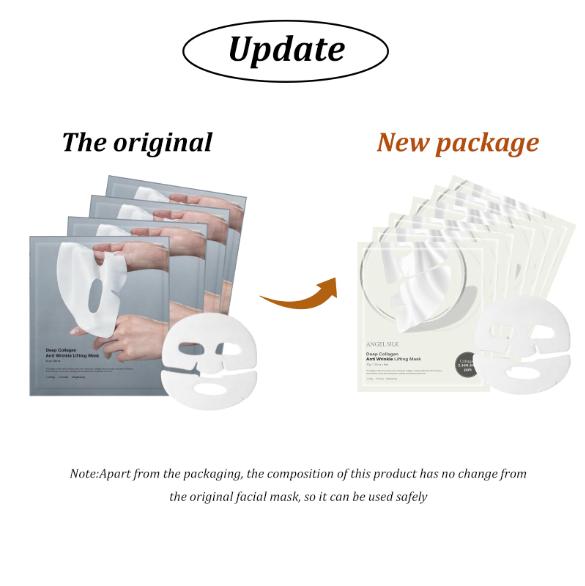 【Angel Silk】6pcs Deep Collagen Overnight Mask Facial Hydroge Masks with low molecular weight collagen for elasticity, firming, and moisturizing 1