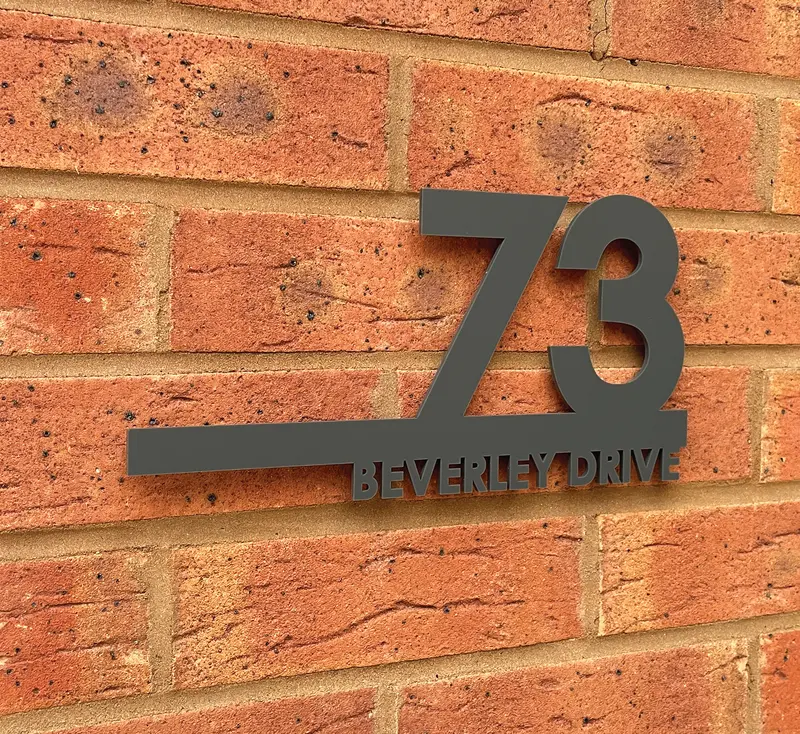 Perfect House Signs | Elysium House Number Sign Laser Cut Door Name Plaque | House Number Plaques | 290mm x 150mm | Door Signs | Premium Modern Style Door Name Plaque | House Number Signs | House Number Plate Including All Fittings 3