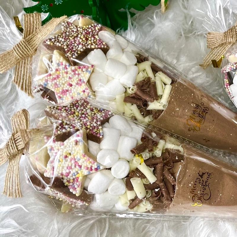Large Luxury Hot Chocolate Cones with Mega Snowies and Chocolate Stars. 1