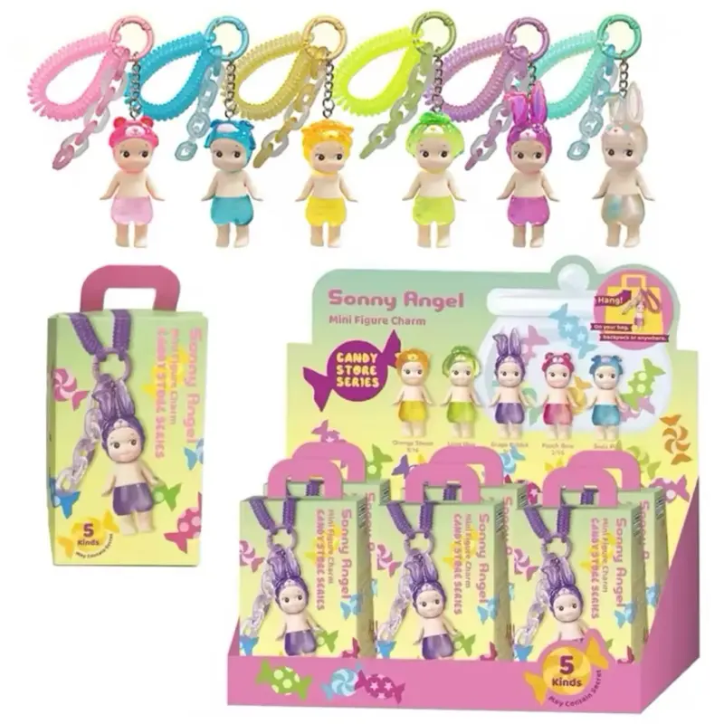 Sonny Angel Candy Store Series with Keychain and Mini Figure Charm - Cute Collectibles Figurines for Fans and Collectors