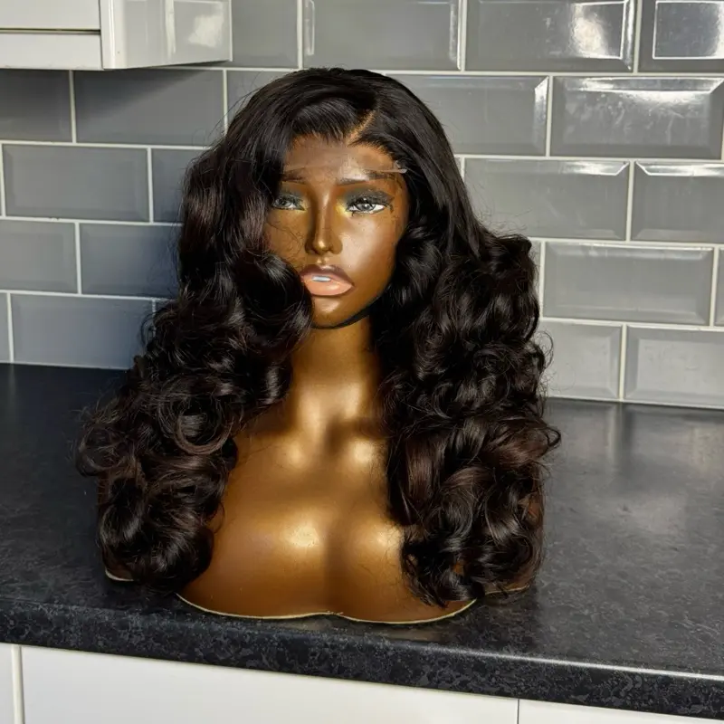 Layered 20” 5*5 SDD bouncy closure wig 1