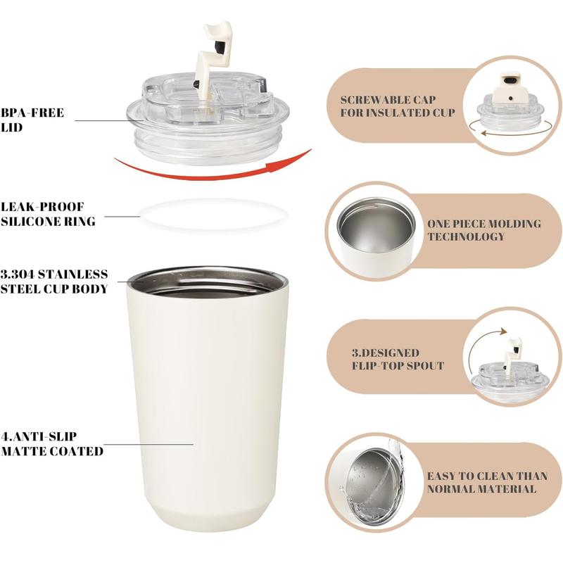Product Introduction of 1PCS Tumbler Thermos Cup Milky White Coffee Mug Car Insulated Water Bottle Travel Stainless Steel Vacuum Flasks Drinking Kettle 1