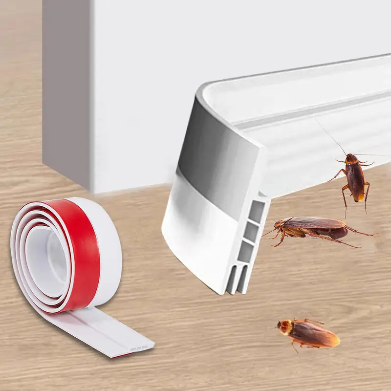 2m Draught Excluder Strong Adhesive Door Draft Stopper Soundproof Door Seal Strip for Bottom of Door - White 5