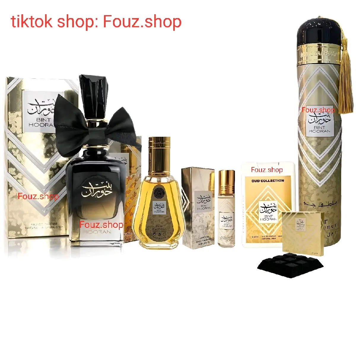 Ard Al Zaafaran Perfumes Bint Hooran Gift Set - 6pcs, 100ml Original Oil, Spray, and Mist