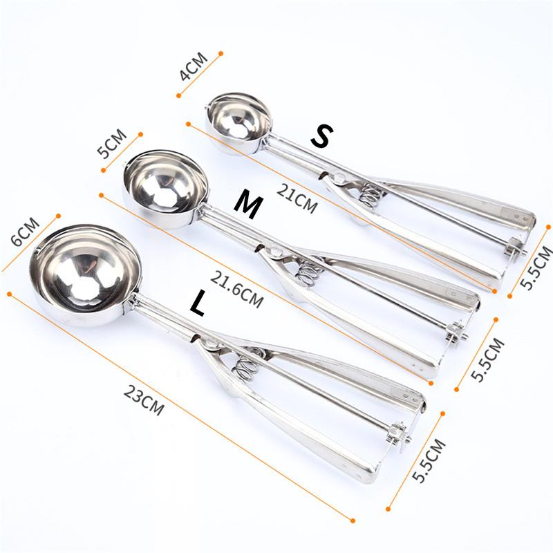 4/6cm Cake Mechanical Cookie Dough Ice Cream Scoop Stainless Steel Spoon UK 5