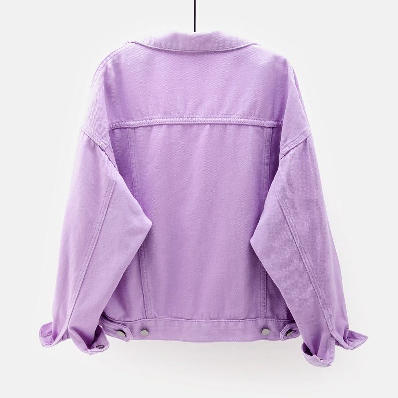Product Introduction of 2024Spring autumn New Denim Jacket Women Casual Tops Short Coat Female color Jean Jackets Cotton Loose Outerwear Woman Tops 8