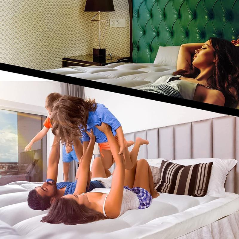 Mattress Topper 4"Inch Deep Luxury Soft Hotel Quality Microfiber All Sizes 4cm Breathable Washable 8