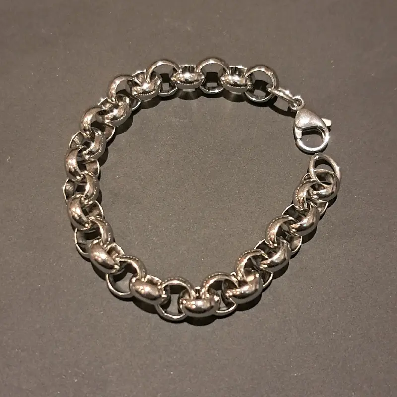 kid's 6 inc belcher bracelet gold or silver plated available stainless Steel adjustable size 1