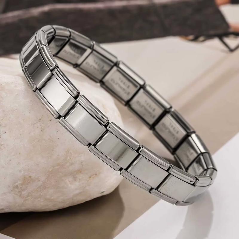 Italian Charm Bracelet- 2 PCS 9mm  DIFFERENT COLOURS Nomination Bracelets, unisex Nomination Bracelet, Stainless Steel Elastic Bracelet, Personalized Titanium Steel Bracelet, Gift For Friends gifts nomination  bracelets kandi  bracelet di  bracelet 7