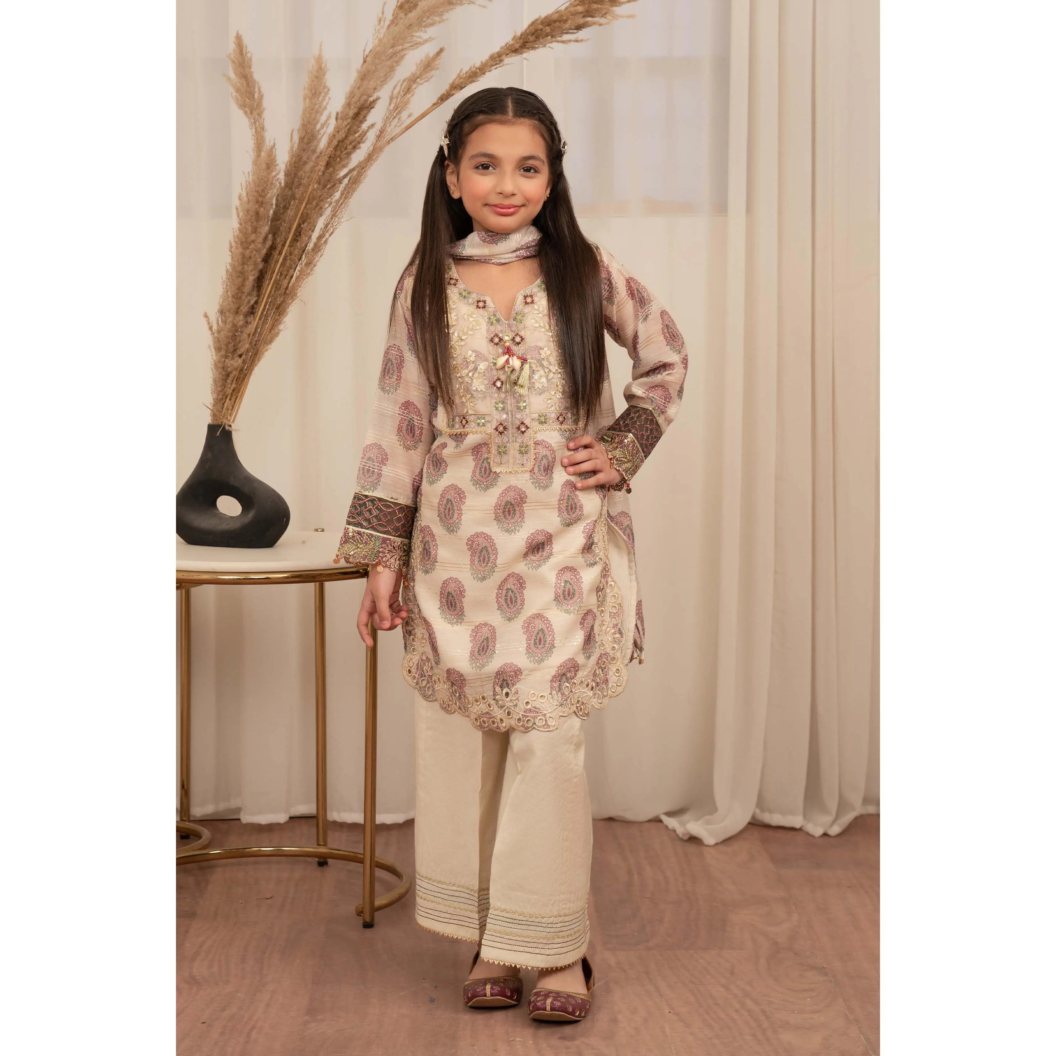 Motif Kids Zari Sequence Suit