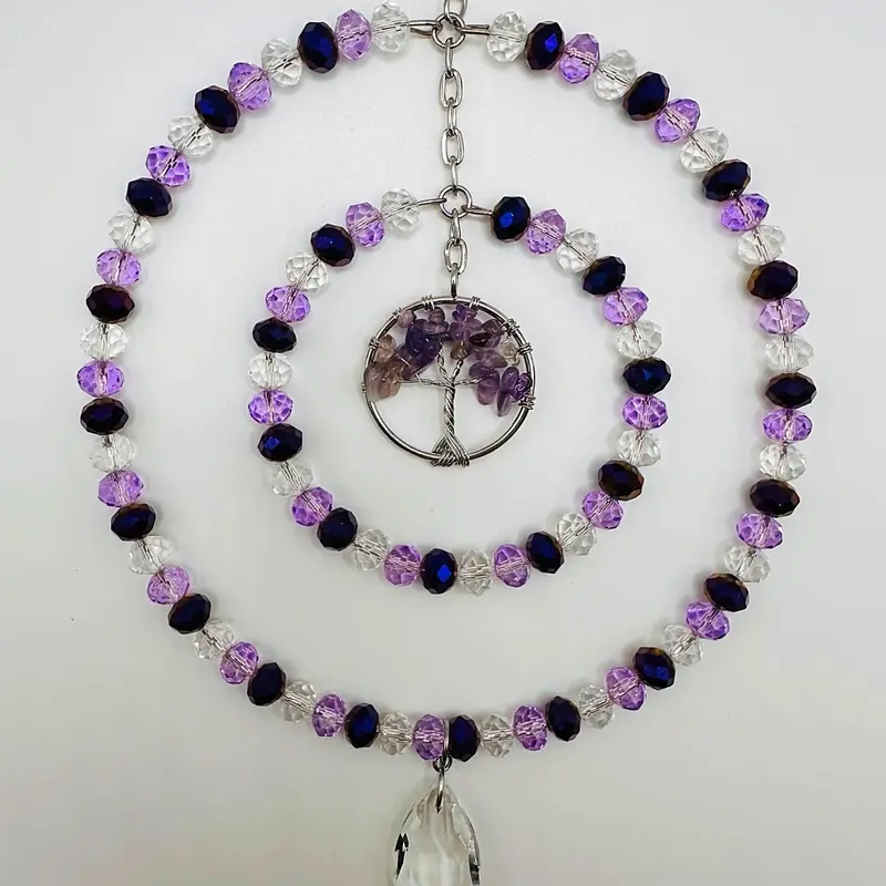 Amethyst Tree Of Life Sun Catcher Handmade Hanging Home Decor Natural Crystal 2 Sizes Available 1