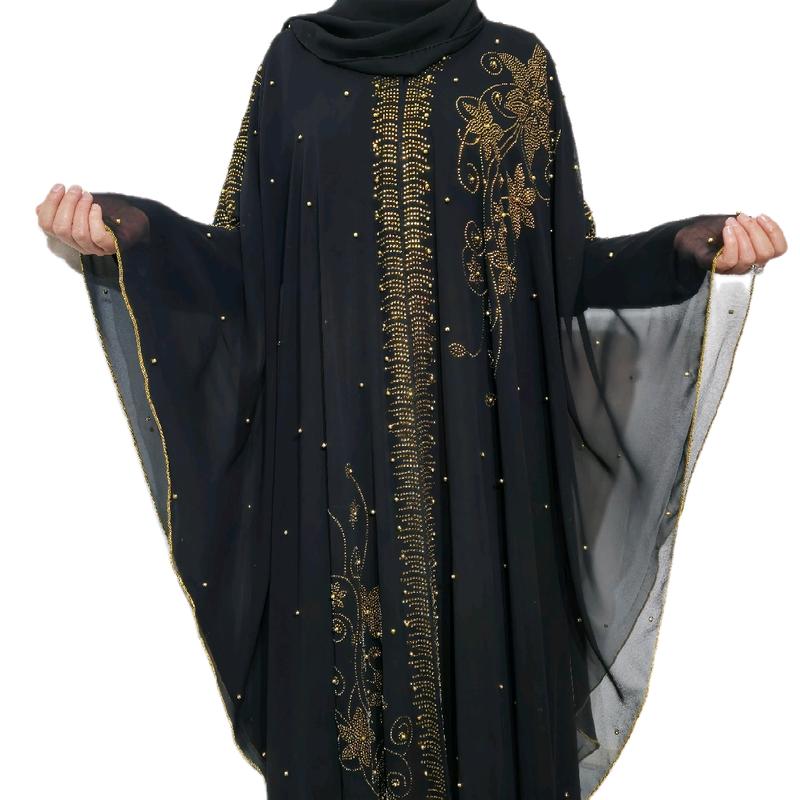 Royal Abaya - Cape Style - Black & Gold - 3 Piece Set 7