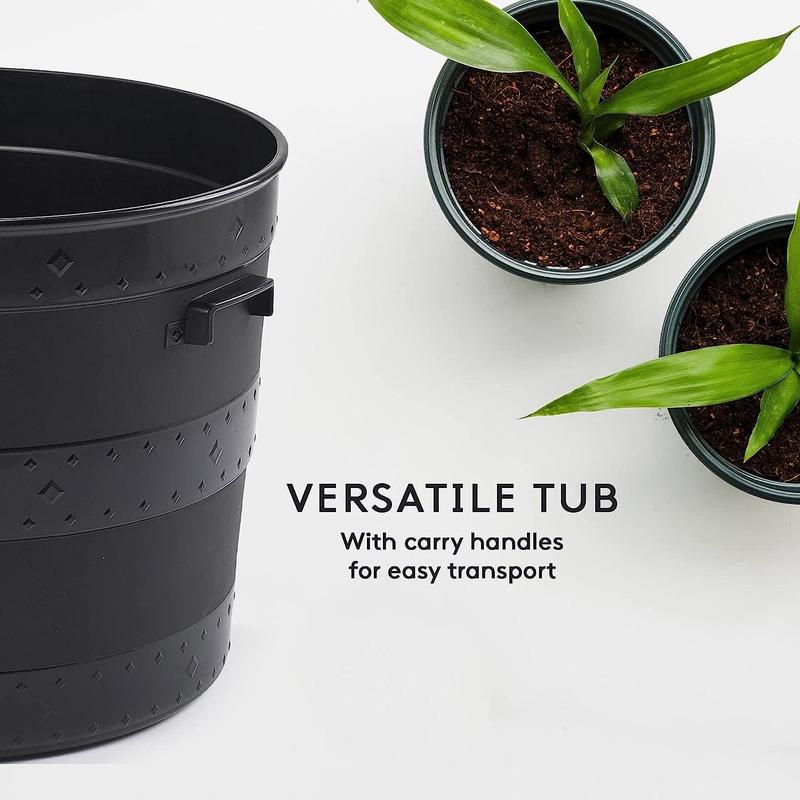 Barrel Planter Blacksmith Tub Garden Versatile Flower Pot Garden Container for Indoor or Outdoor 4