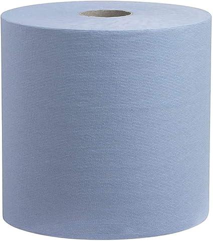 Centrefeed Blue Roll - 2 Ply Embossed Blue Paper Towel Roll (Pack of 12 Rolls) and (Pack of 6 Rolls) Toilet Wipes 8