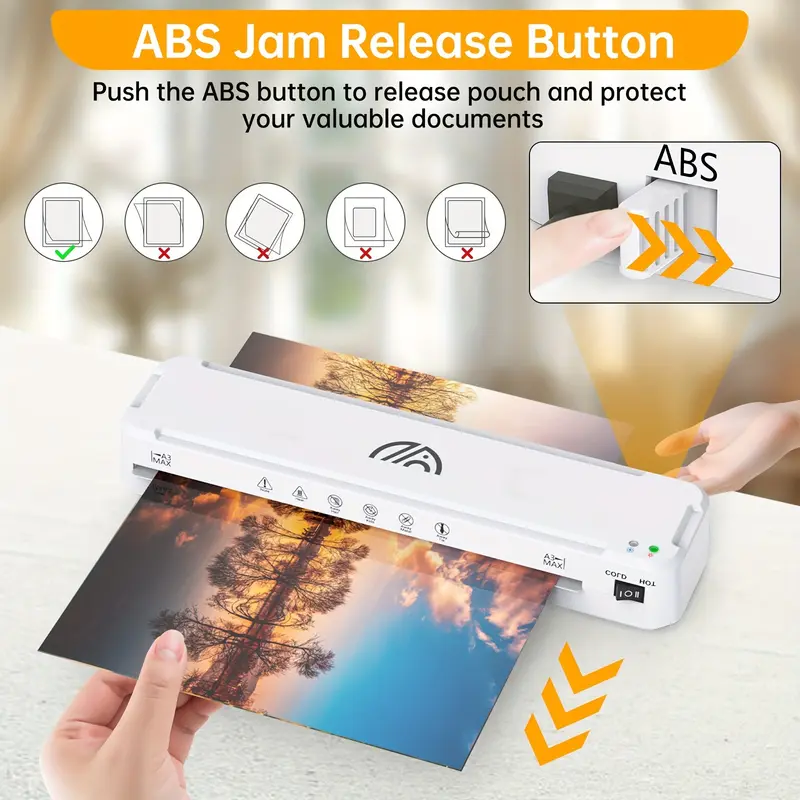 Laminator Machine, 33.02 cm Laminator with Fast Warm-Up for A3/A4/A5/A6, A3 Laminator Machine with 30 Laminating Sheets, Thermal And Cold Laminating Machine for Home School Office 5