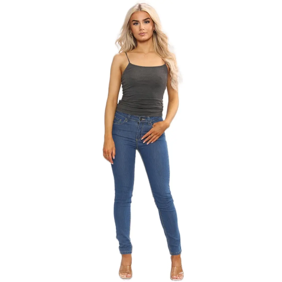 Womens Ladies Skinny Jeans Slim Fit Stretch Denim Pants UK Size 8-22 Casual Womenswear Bottom Style Comfort Lady